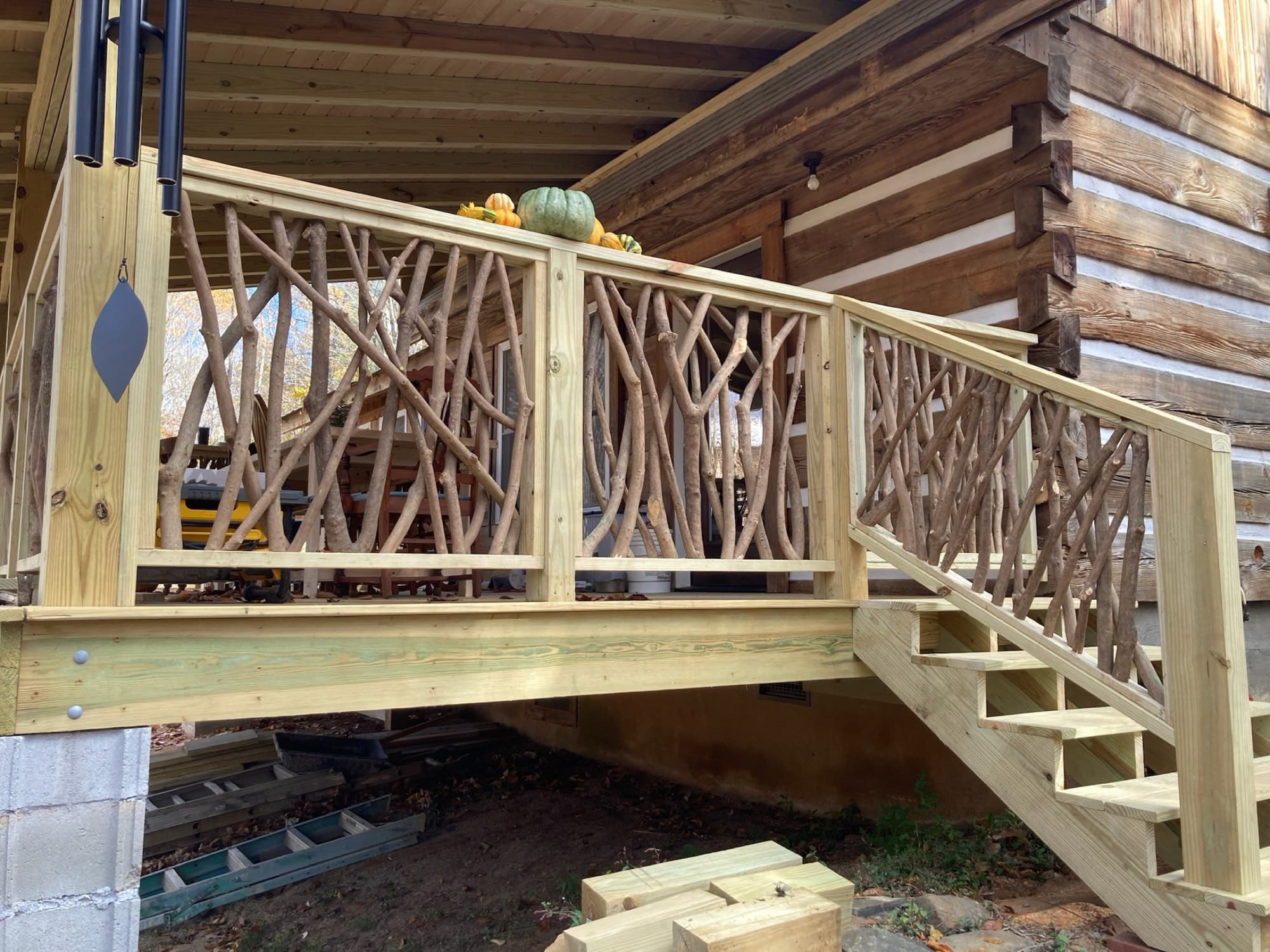 Mountain Branch Railing Deck, Decks, Carports & Roofs project in the NC High Country